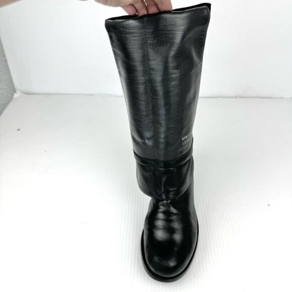 Stuart Weitzman 5050 Over-The-Knee block heel Black Nappa Leather Boots 6.5 - Picture 11 of 13